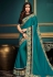Blue satin embroidered festival wear saree  10611